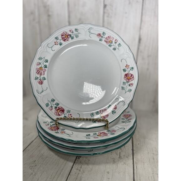 Herend Village Pottery Primrose Salad Plates Set Of 4 Floral Pattern Hungry - Picture 1 of 3